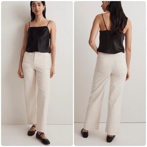 Madewell Emmett 2.0 Corduroy Wide Leg Pants in Cream Sz 30 Super Soft Minimalist